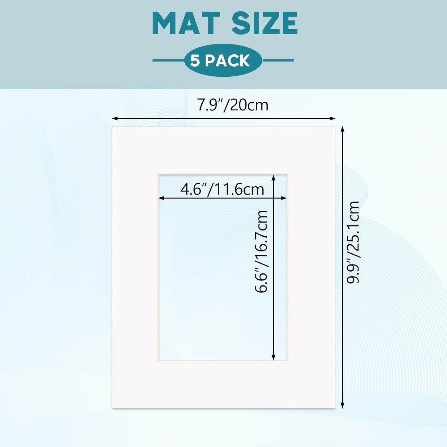 ZBEIVAN 8x10 White Picture Mats with Core Bevel Cut Frame Mattes for 5x7 Pictures - Pack of 5
