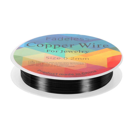 HARFINGTON 82ft Jewelry Wire, 32 Gauge (0.2mm) Brass Craft Soft Metal Tarnish Resistant Copper Beading Wire for Jewelry Making Supplies Crafting, Black