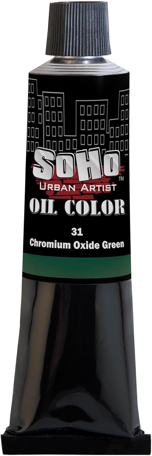 Soho Urban Artist Oil Paint - Chromium Oxide Green, 170 ml Tube - Best Valued Oil Colors for Painting, Excellent Pigment Load