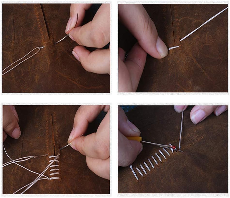 284 Yards 210D Heavy Duty Waxed Thread for Leather Sewing, Upholstery, Bookbinding, Shoe Repairing, and Leather Projects - 0.8mm Flat