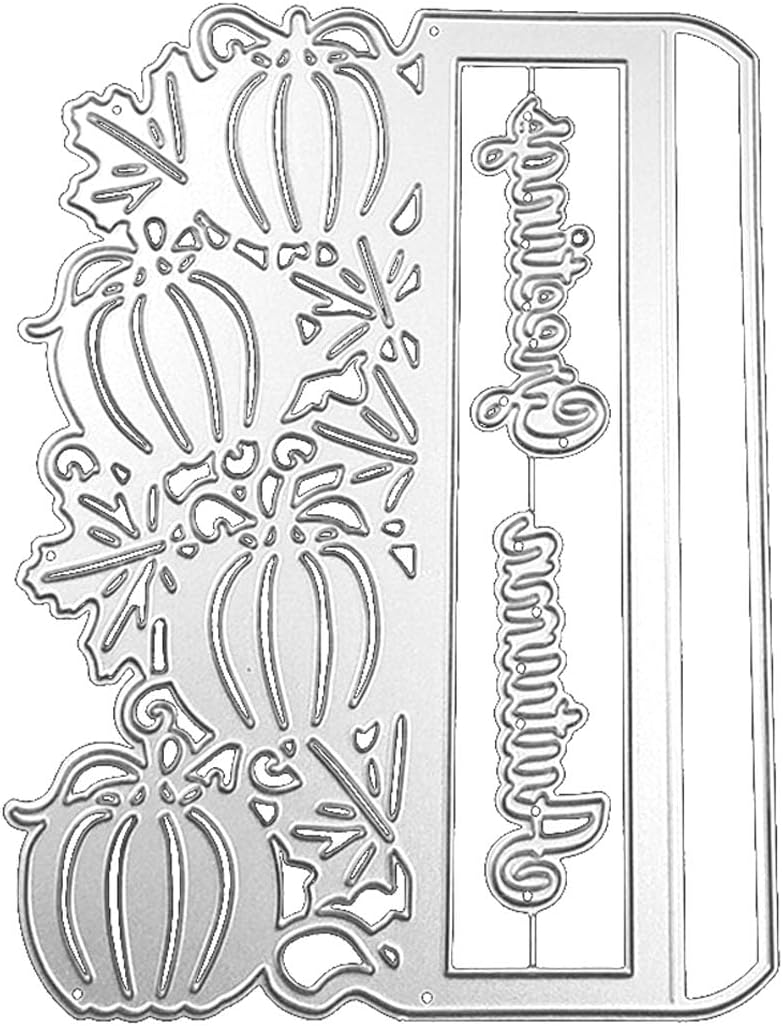 Mvchifay Cutting Dies for Card Making Metal Die-Cuts Scrapbooking Tool Hollow Frame DIY Craft Punch Template Embossing for Paper Album Decor (Pumpkin frame-14.5x11.1cm)