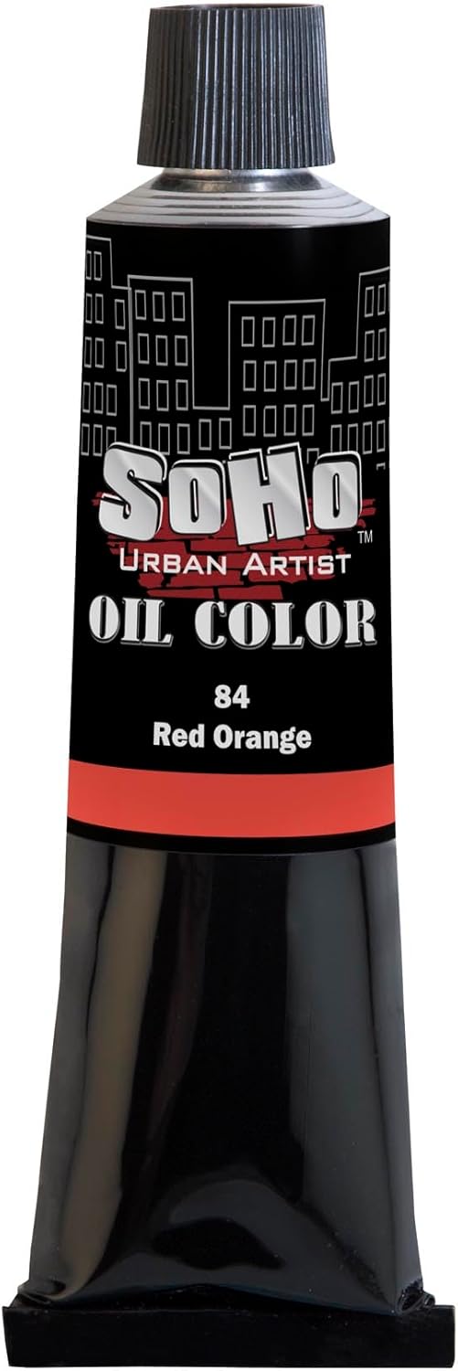 Soho Urban Artist Oil Paint - Red Orange, 170 ml Tube - Best Valued Oil Colors for Painting, Excellent Pigment Load
