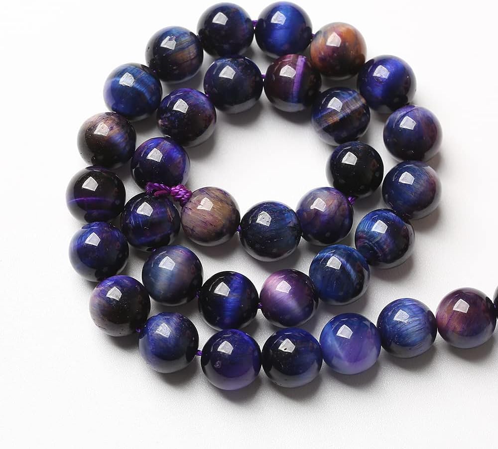 90pcs 4mm AAA Natural Tiger Eye Stone Beads Gemstone Round Spacer Loose Beads for Jewelry Making DIY Bracelet,Necklace(Galaxy Tiger Eye Stone, 4mm)