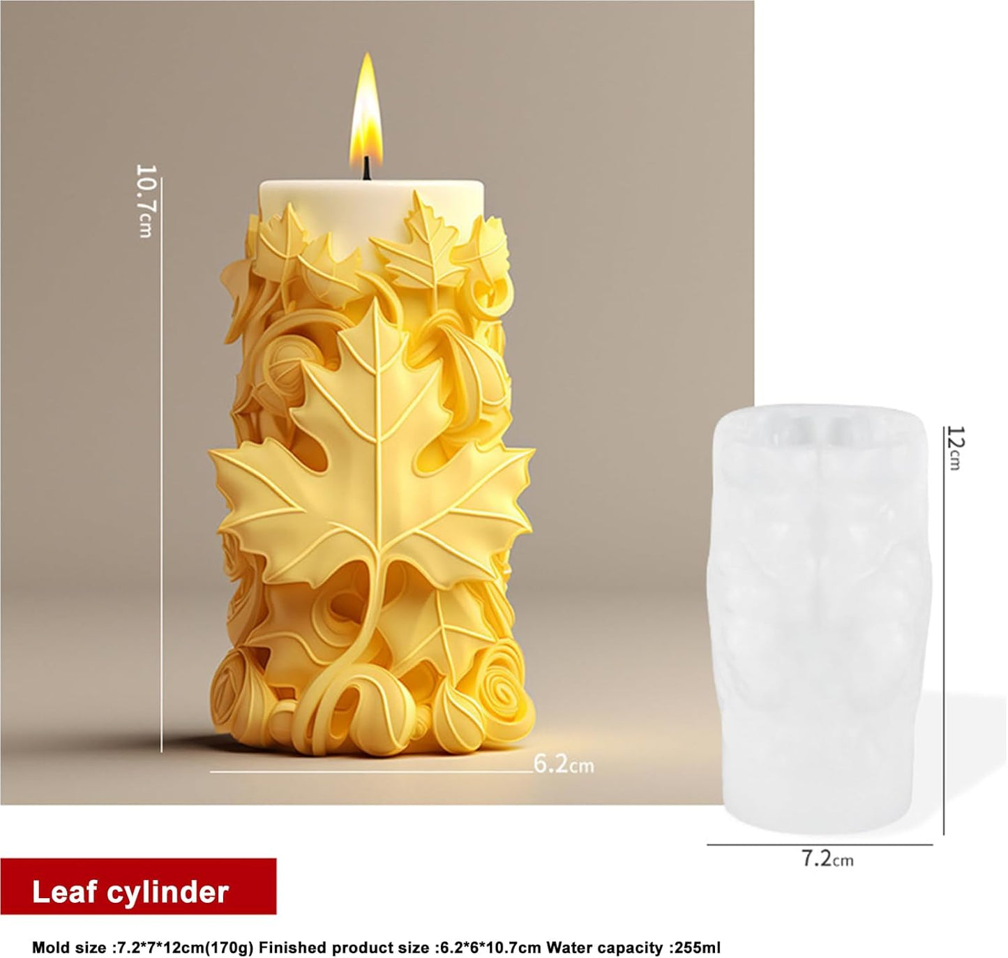 Maple Leaf Candle Molds, 3D Reusable Silicone Molds, Unique Resin Wax Concrete Plaster Clay Molds for DIY Art Craft Home Wedding Decor