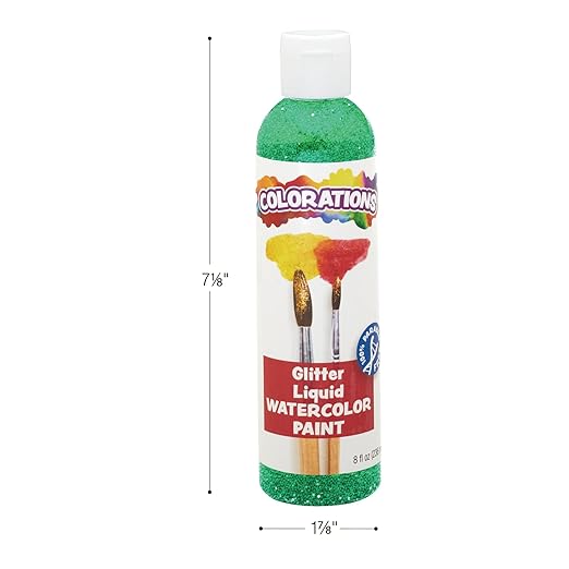 Colorations Liquid Glitter Watercolor Paint, Purple, Non-Toxic, Painting, Kids, Craft, Hobby, Fun, Water Color, Posters, Cool effects, Versatile, Gift, 8 oz.