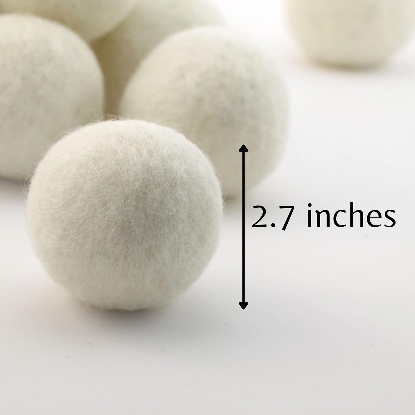 Woolbuddy Felt Balls – 20pcs Large 2.7” White Wool Pom Poms with Drawstring Bag – White Felt Balls for Crafts, DIY Garland, Christmas Ornaments, Needle Felting Projects