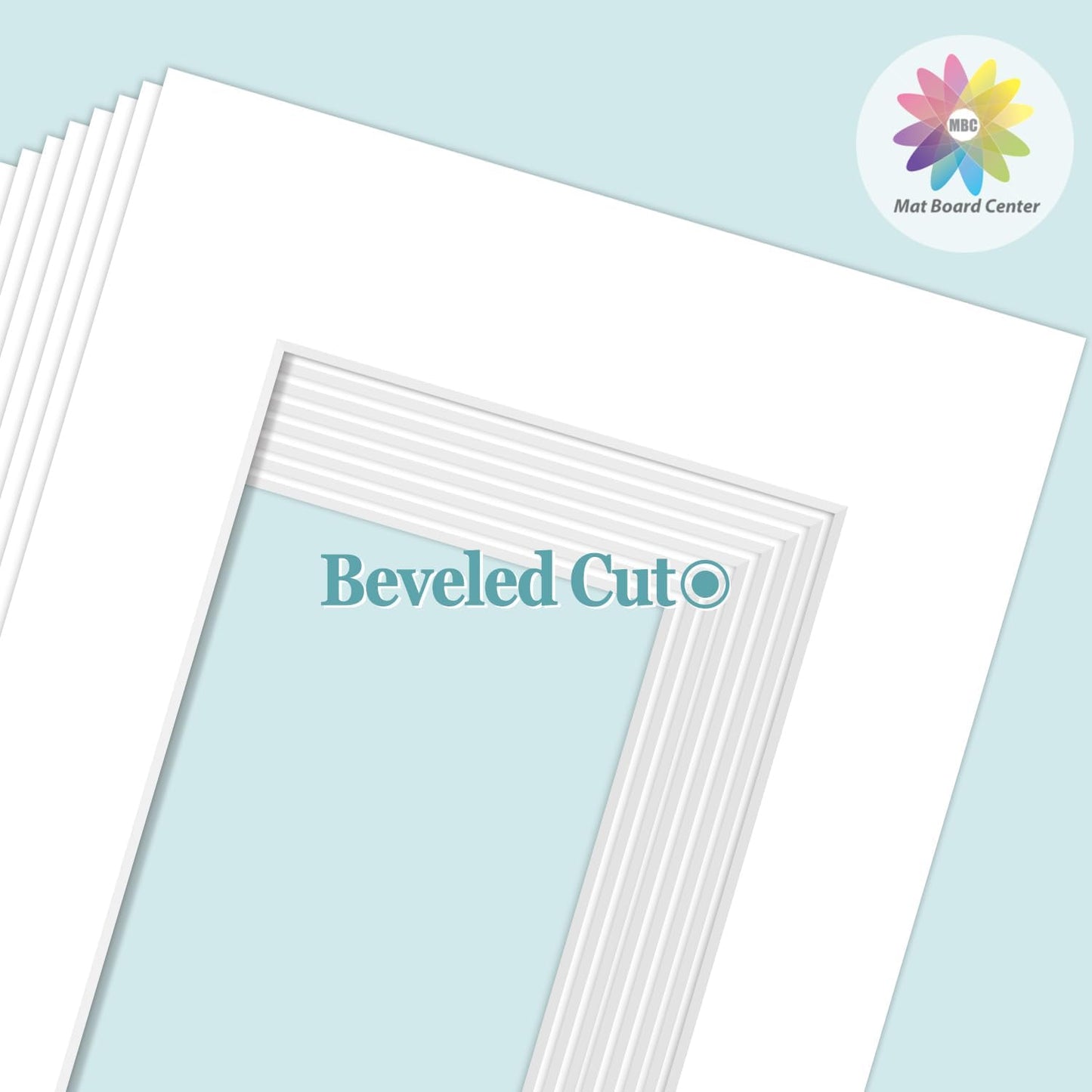 MBC Mat Board Center, 10 Pack 5x7 for 3.5x5 White Picture Mats Frame Mattes, Bevel Cut, Acid Free, 4-ply Thickness