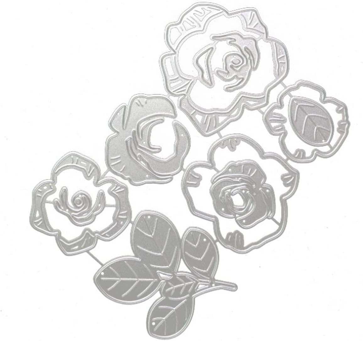 Cutting Dies Metal Stencils Scrapbooking Tools Flowers Lace Frame DIY Embossing Template for Paper Card Making Album Arts Crafts Supplies (Layer Flower B-14.5x10.3cm)