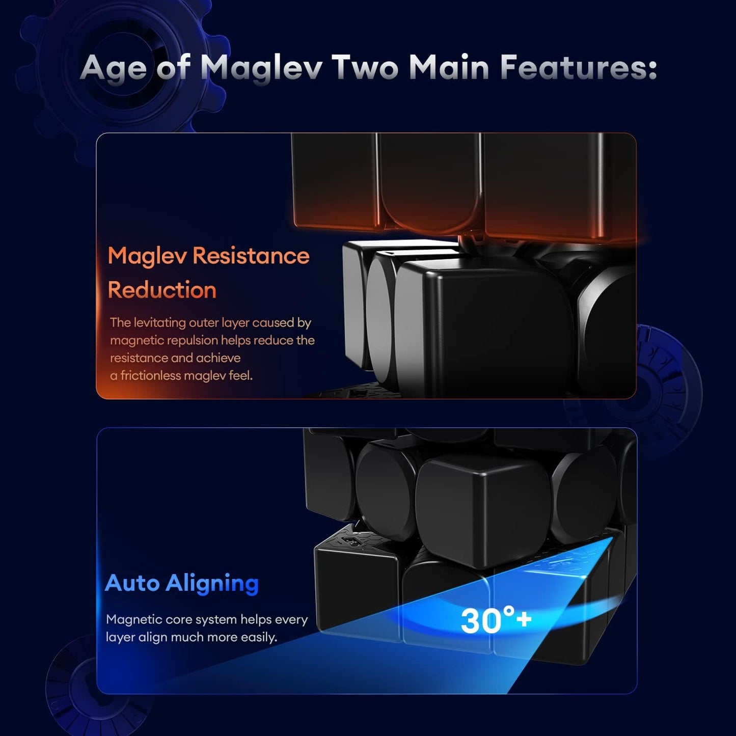 GAN 13 Maglev Frosted Coated, Magnetic Speed Cube 3x3 Stickerless 56mm Magnets Magic Cube Puzzle Toys, GAN Flagship