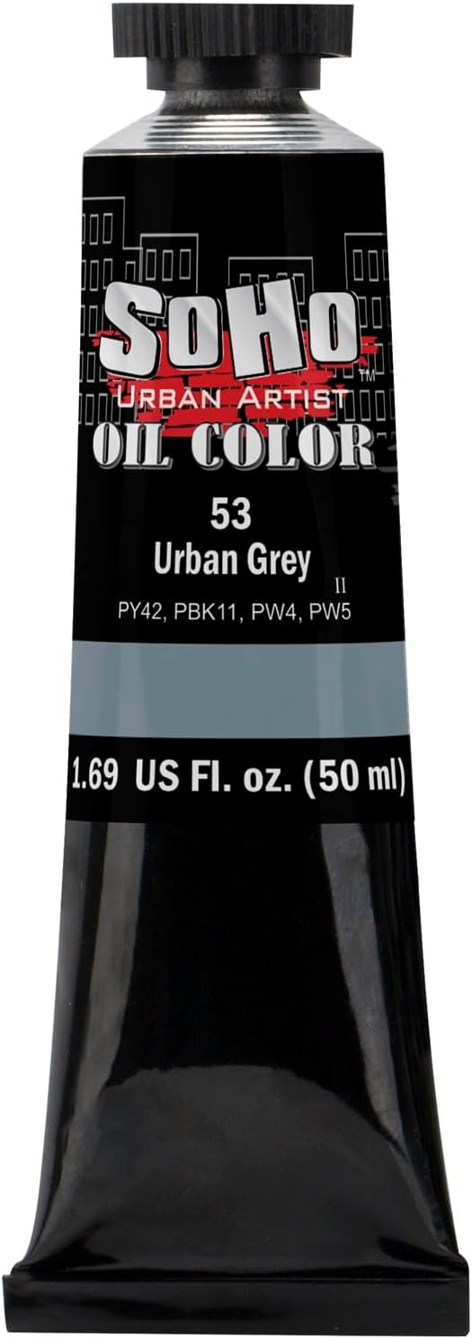 Soho Urban Artist Oil Paint - Urban Grey, 50 ml Tube - Best Valued Oil Colors for Painting, Excellent Pigment Load