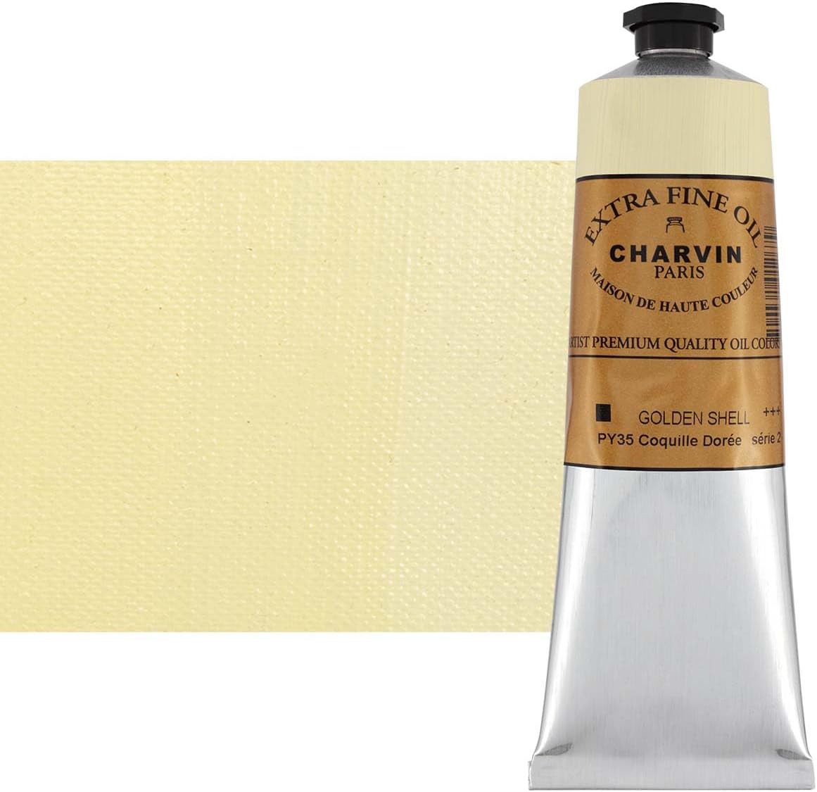 Charvin Extra Fine Oil Paint, Golden Shell 150 ml - Triple-Milled, Rich Texture, Poppy Oil-Based, Light-Fast, Handmade, Archival Quality