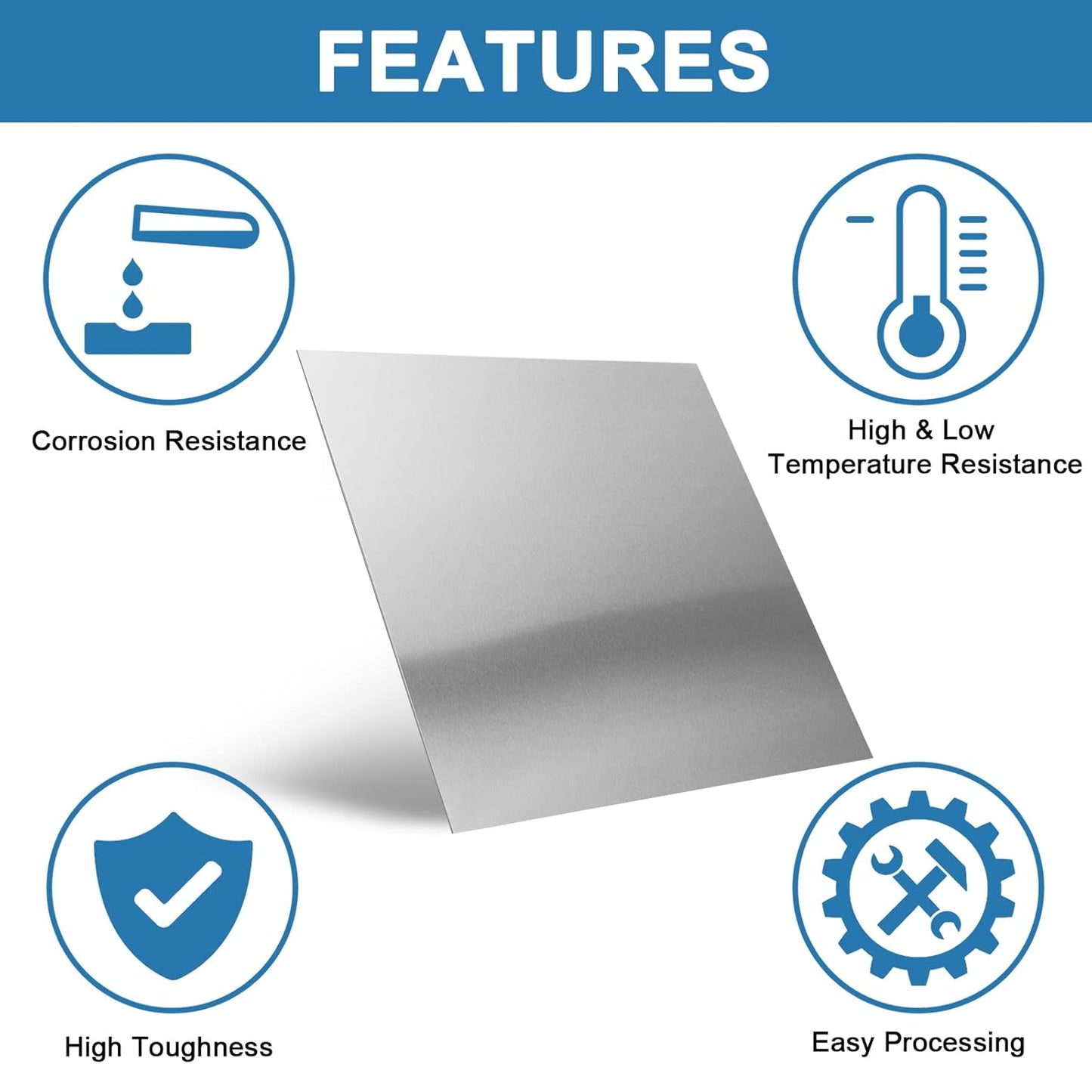 304 Stainless Steel Sheets Metal 12" x 12" x 1/32"(0.0315”) Inch 304 Stainless Steel Plates 20 Gauge(0.8MM) Stainless Steel Shim Stock Plates Metal Sheets for Crafting, Stovetop, Snow Frosted Surface