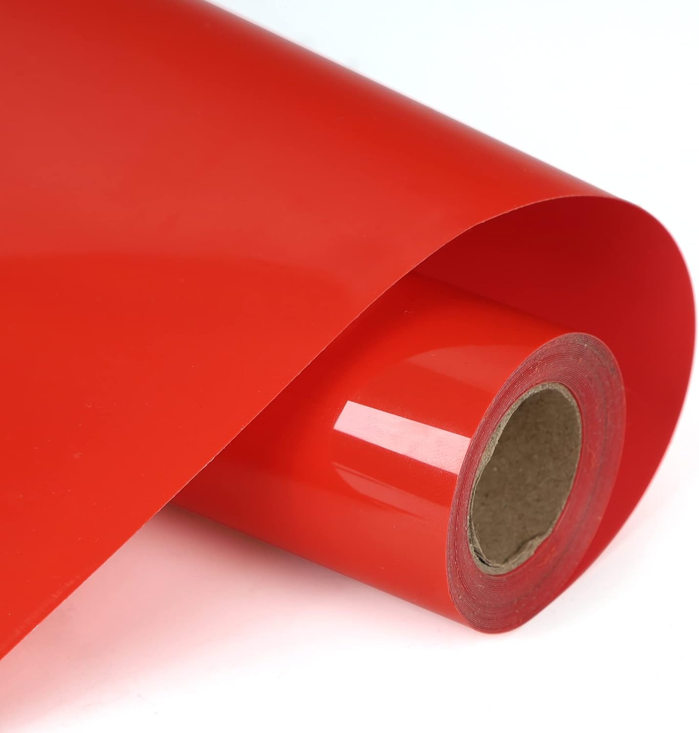RENLITONG Red HTV Iron on Vinyl 12Inch by 10ft Roll Heat Transfer Vinyl for T-Shirt HTV Rolls for All Cutter Machine - Easy to Cut & Weed for Heat Transfer Design