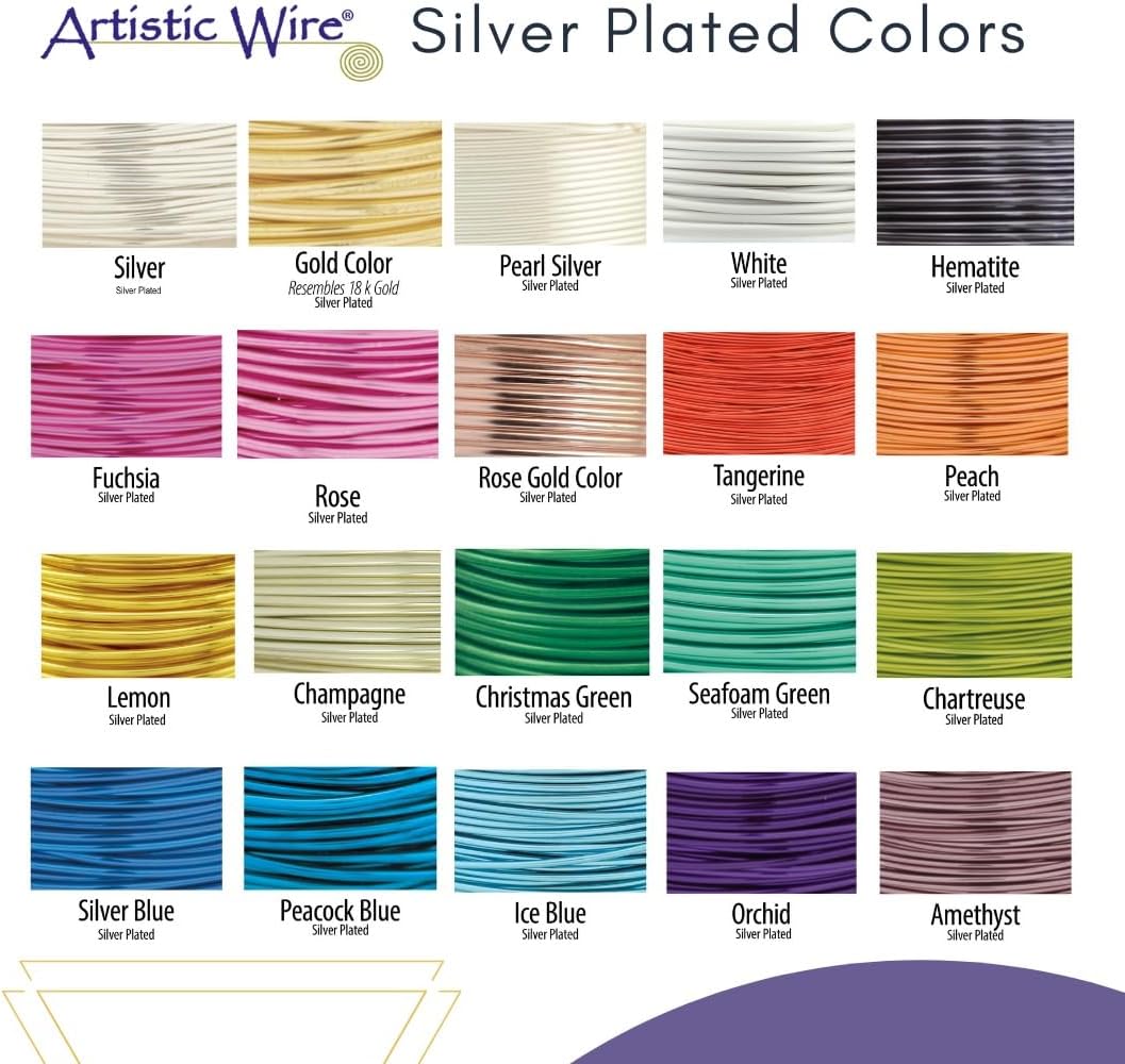 Artistic Wire, 22 Gauge Silver Plated Tarnish Resistant Colored Copper Craft Wire, Hematite, 10 yd