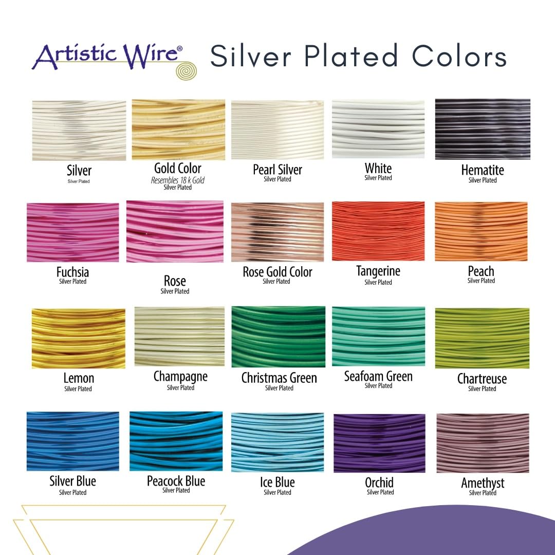 Artistic Wire, 20 Gauge Silver Plated Tarnish Resistant Colored Copper Craft Wire, Rose Gold Color, 25 ft