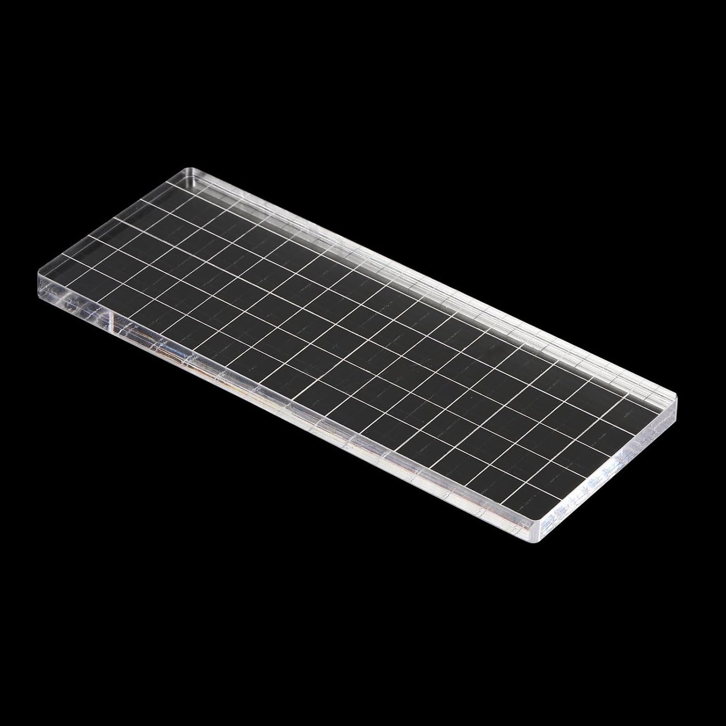 PATIKIL 6" x 3" Acrylic Stamp Block, Clear Stamping Block with Grid Lines Decorative Mounting Blocks Square for Scrapbooking DIY Crafts Card Making