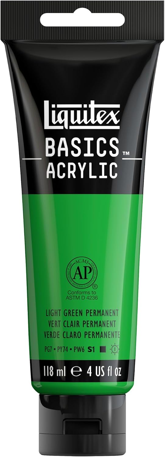 Liquitex BASICS Acrylic Paint, 118ml (4-oz) Tube, Light Green Permanent