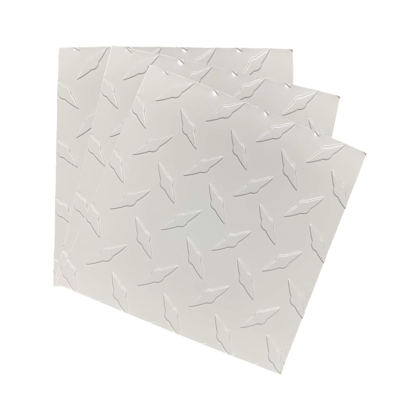 EAGLE 1: 12" x 12" 26 Gauge Sheet Metal Squares (3 Pack Per Order, Multiple Colors) Great for Arts, Crafts, DIY Home or Work Projects (6" X 6", White Diamond Plate)