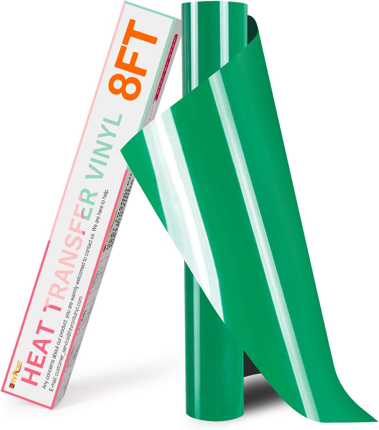 HTVRONT HTV Vinyl Rolls Heat Transfer Vinyl - 12" x 8ft Green HTV Vinyl for Shirts, Iron on Vinyl for All Cutting Machine - Easy to Cut & Weed for Heat Vinyl Design (Green)