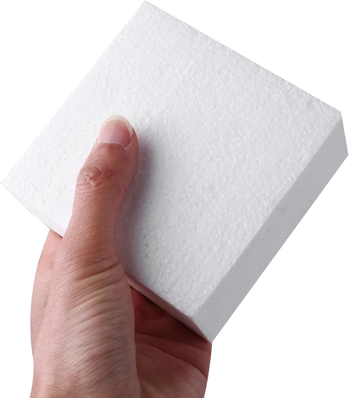 AMZQNART 8 Pack Crafts Foam Blocks, 4x4x2 Square Polystyrene Foam Bricks for Art Sculpting, Flower Arrangements, Sculpture, Modeling, School and Home DIY.