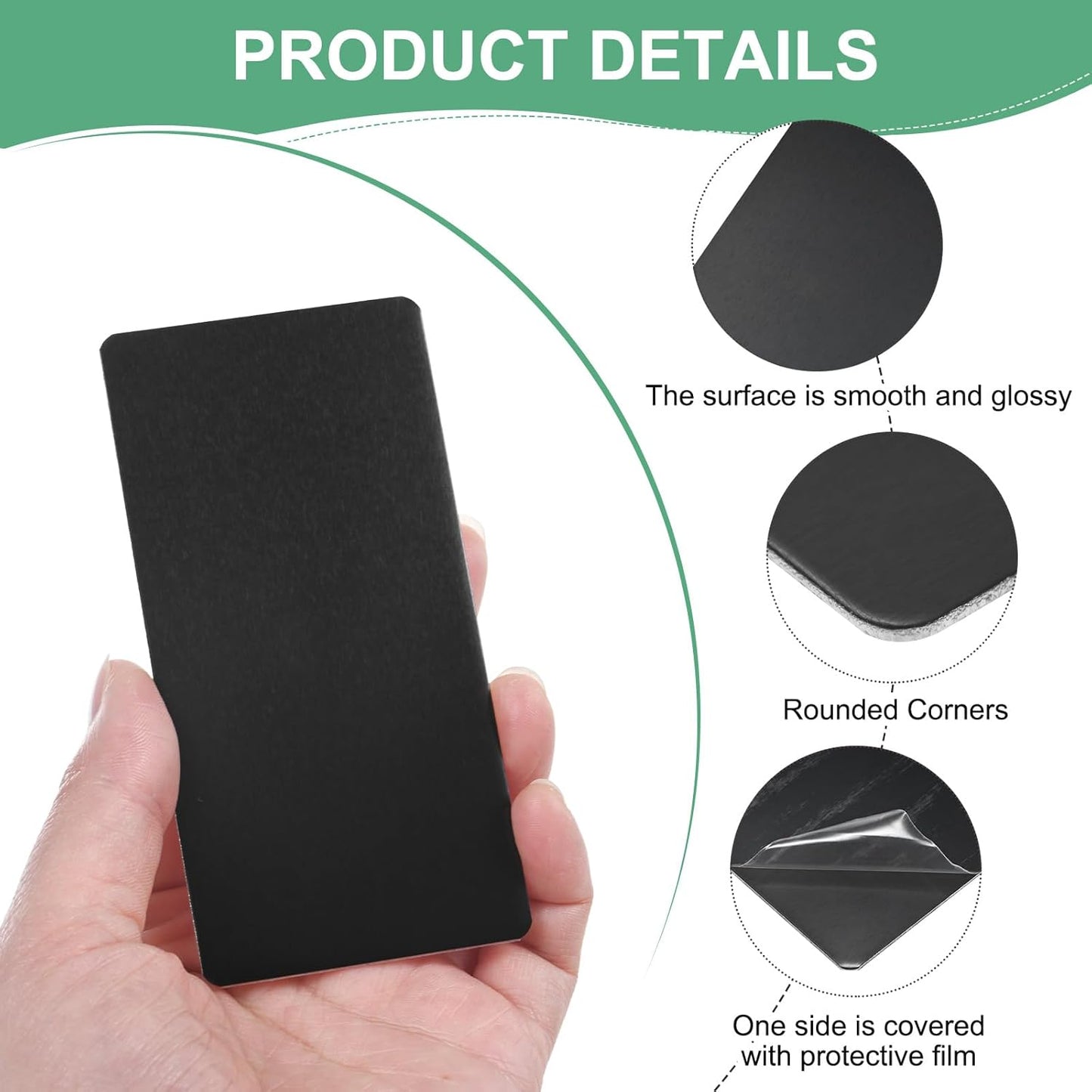 20-Pack Anodized Aluminium Laser Engraved Mount Metal Plate 4x2x0.03 Inch Engraver Blank Anodized Aluminum Sheets for DIY Laser Printing/Home/Office[Black]