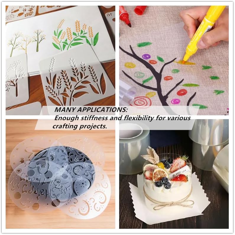 Transparency Mylar Stencils Sheet for Cutting Machines,12inchs x 80ft Rolls 4 mil Clear Blank Template Paper Material Acetate