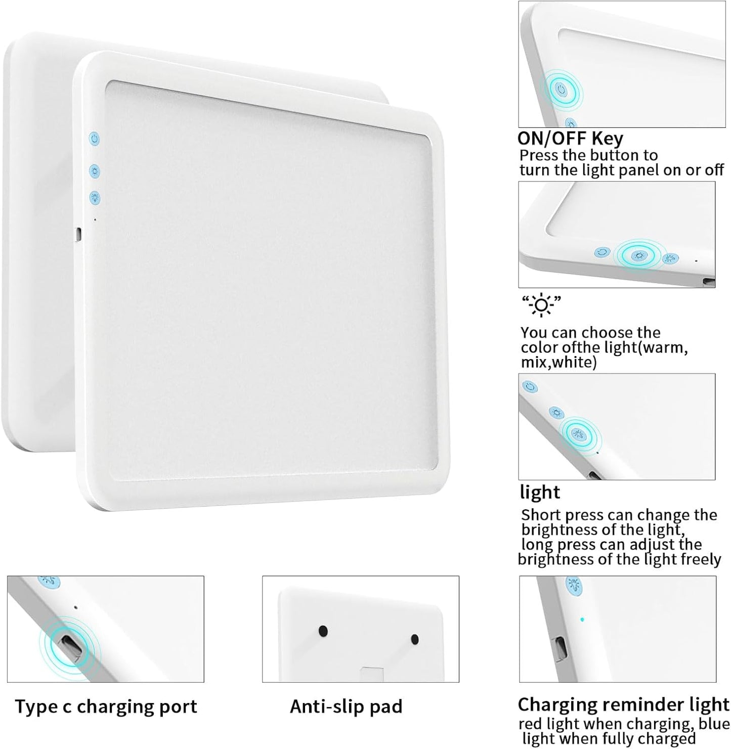Rechargeable A4 Diamond Art Light Board,Super Bright Tracing Light Box,6 Levels Brightness with 3 Colors Mode and Stand, Wireless Tracing Pad for Diamond Painting,Weeding Vinyl,Sketching & Drawing