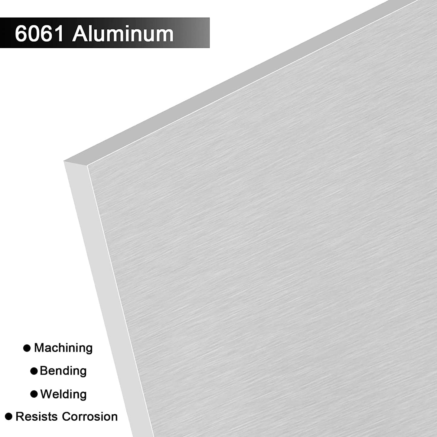 2Pack 6061 T651 Aluminum Sheet Metal 6 x 6 x 1/4 Inch Flat Plain Aluminum Plate Covered with Protective Film, Heat Treatable Rectangle 6MM Aluminum Metal Plate for Industrial, Crafting, DIY
