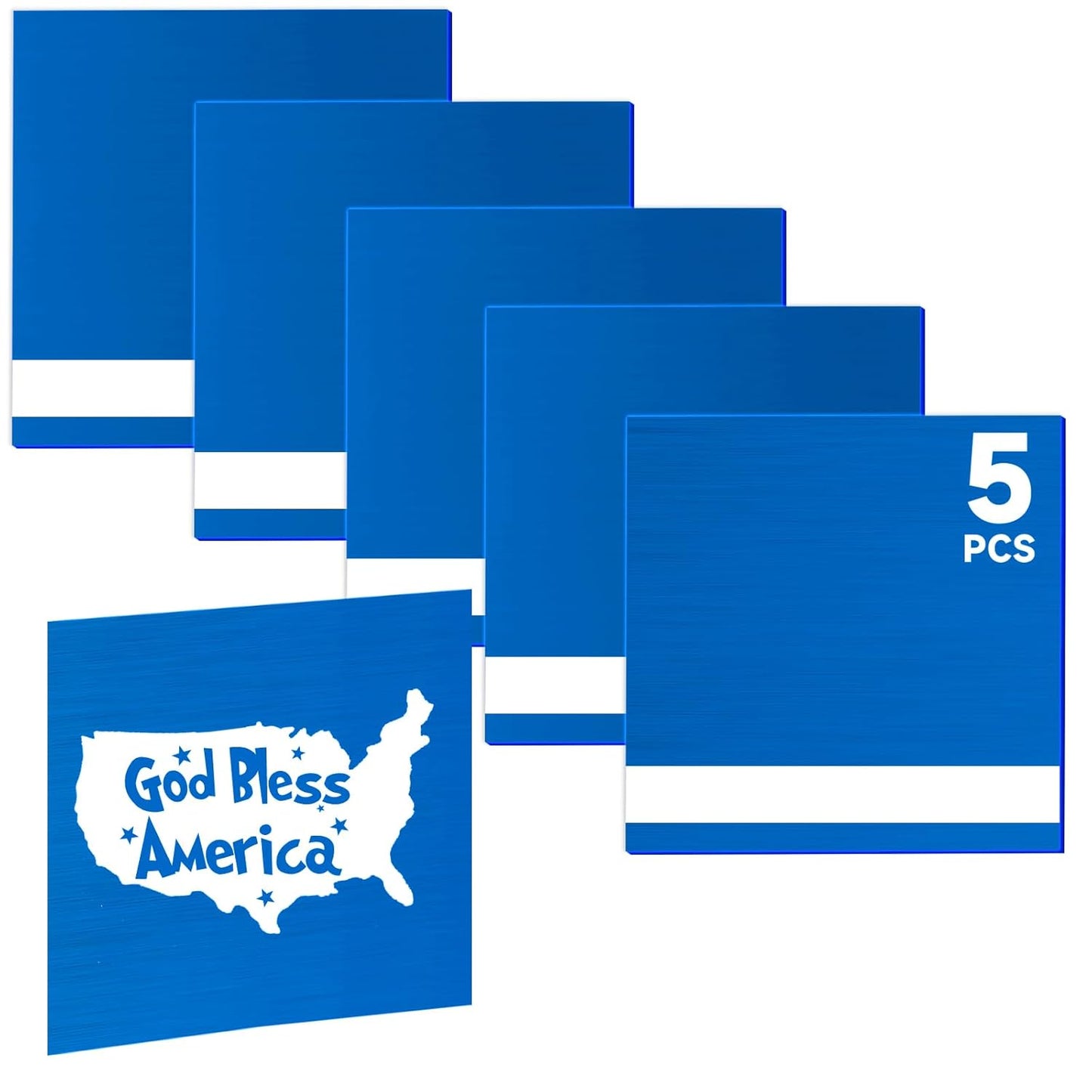 5PCS Laser Engraving Double Color ABS Plastic Sheet,Two-Tone Laserable Engraving Plastic Sheets for Name Badge,Office Label,Laser Artistic Product,Size 11.73" x 11.73",Brushed Blue/White