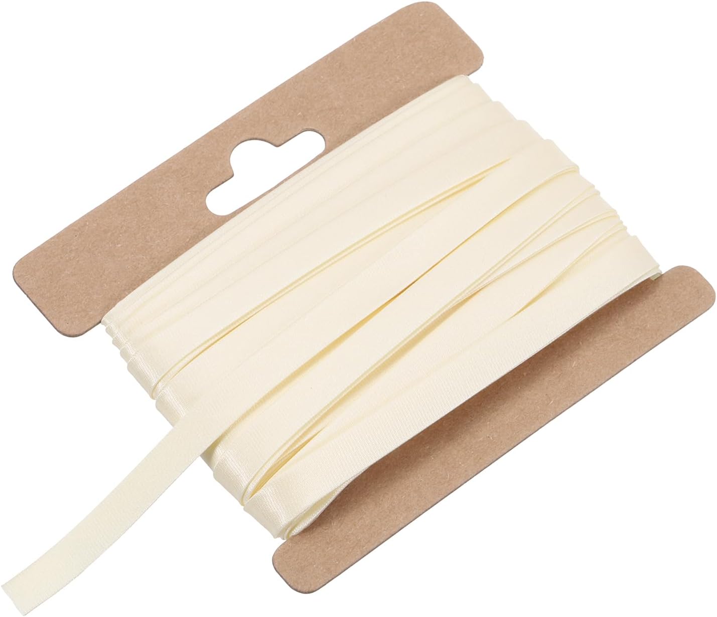 MECCANIXITY Double Fold Bias Tape for Sewing 1/3 Inch x 6 Yards Satin Pre-fold Continuous Binding Tape for Seaming Quilting Hemming Binding DIY Crafts, Beige White