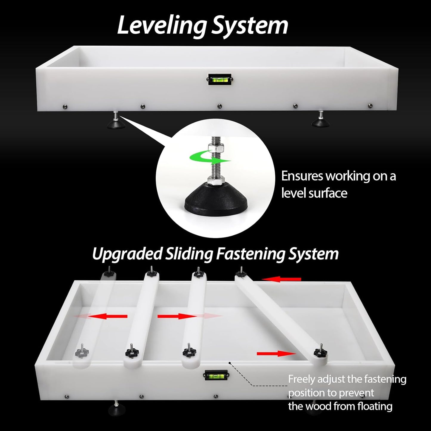 Large Reusable Epoxy Resin Mold 30×16×3 Adjustable Clamping System – Ideal Resin Molds for Coffee Tables, Trays, Cutting Boards & DIY Projects