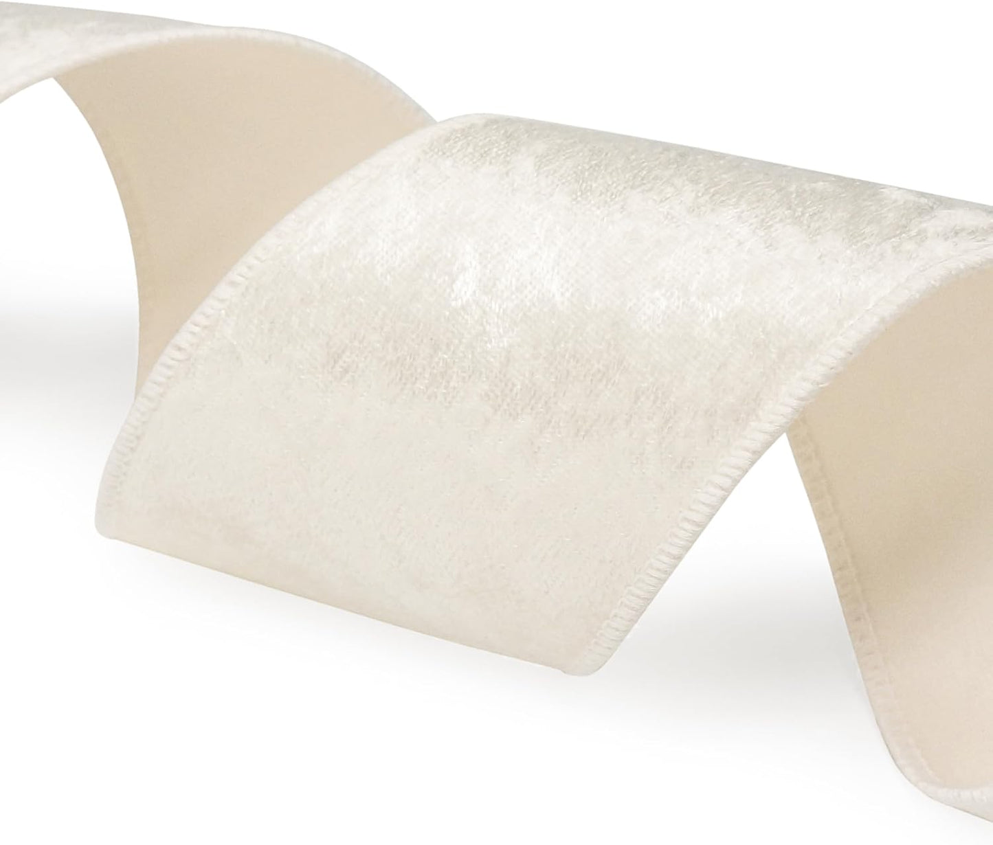 Ivory Velvet Ribbon 2.5 Inch x 10 Yards for Christmas Tree Topper Home Decoration Wreath Gift Wrapping DIY Craft