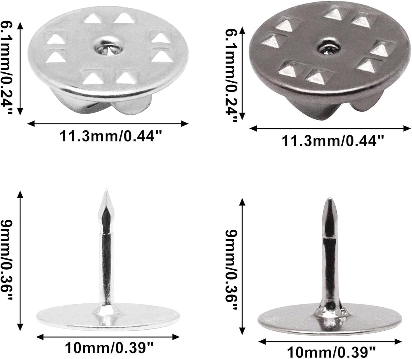 130 Set Pin Backs, Blank Pins Scatter Butterfly Clutch Pin Holder Enamel Pins Locking Backs Tie Tacks Jewelry Backings Clasp for Brooch Lapel Hat Uniform Badges Tie Tack (10mm, Silver&Black)