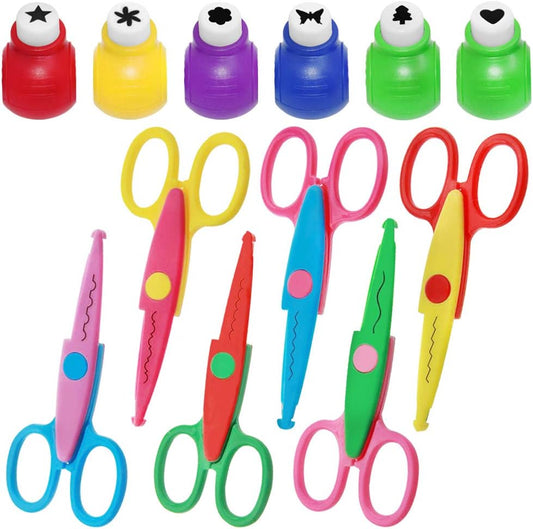 Set of 12, Craft Punch and Creative Scissors, findTop Scrapbooking Edging Scissors Paper Punch Set for Crafts, Scrapbooking, DIY Photo & Art Projects