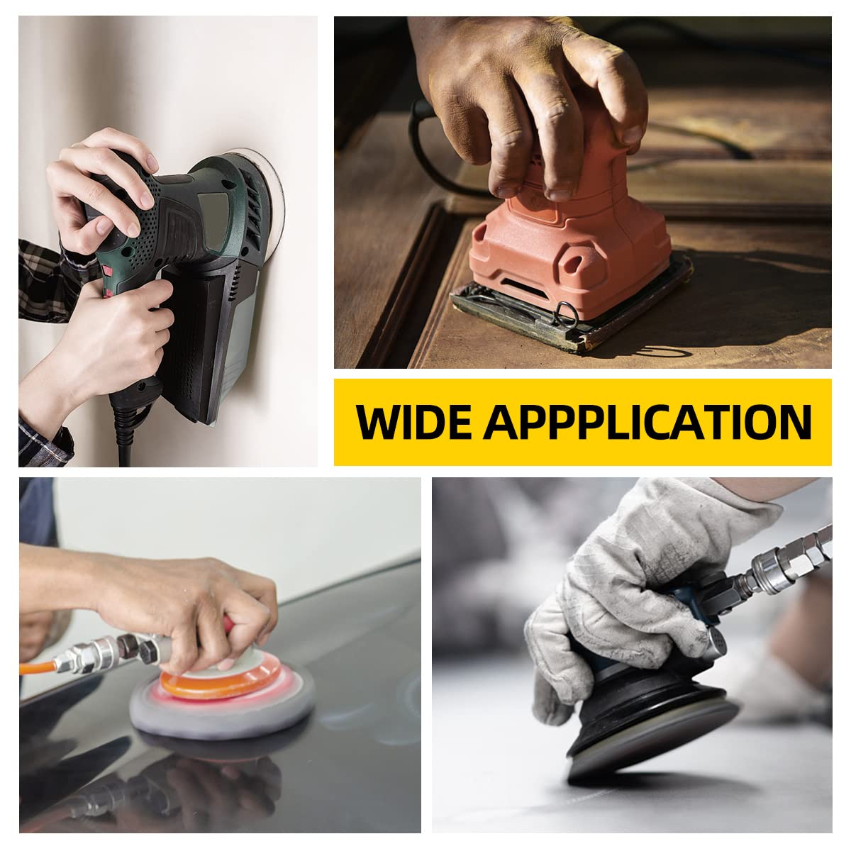 200-piece Sanding Discs Set - 5-Inch 8-Hole Sandpaper 10 Grades Include 60, 80, 100, 120, 150,180, 240, 320, 400, 600 Grits for Random Orbital Sander