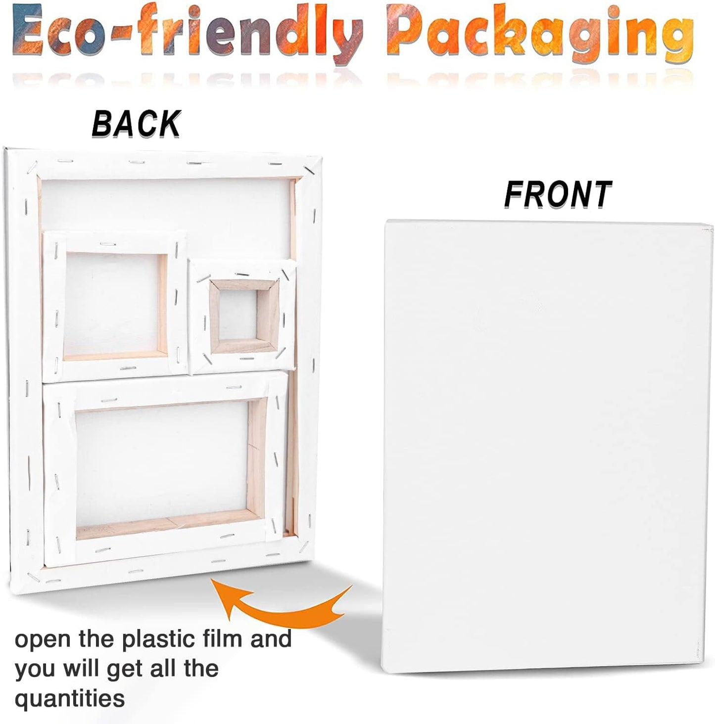 ESRICH 4 Pack Stretched Canvas for Painting with 9x12, 5x7, 4x4, 3x3, Primed Acid-Free Cotton Blank Canvases for Painting, Painting Canvas for Oil & Acrylic Paint.