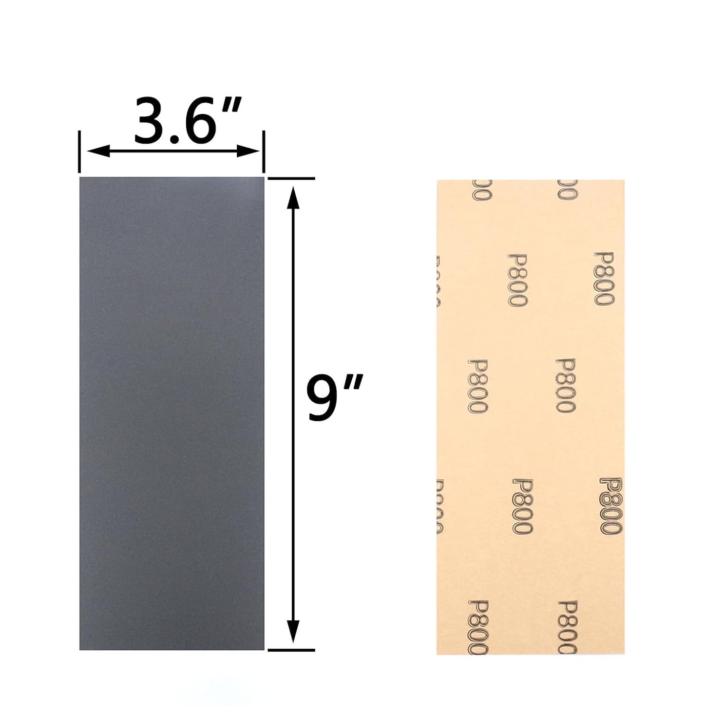 30Pcs 9 x 3.6 Inchs 800 Grit Wet and Dry Handmade Universal Sanding Sheets, Suitable for Woodworking Furniture/Automobiles/Metal/Lacquer Polishing Sandpaper