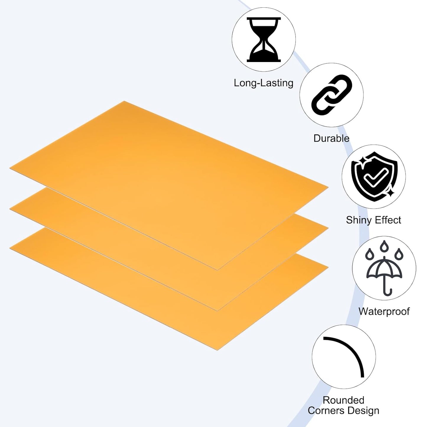 PATIKIL 6x10 Inch Anodized Aluminum Sheet Metal, 3Pcs Laser Plates Engraving Blanks 0.5MM Thin Rectangle for Crafting DIY House Laser Engraving, Yellow