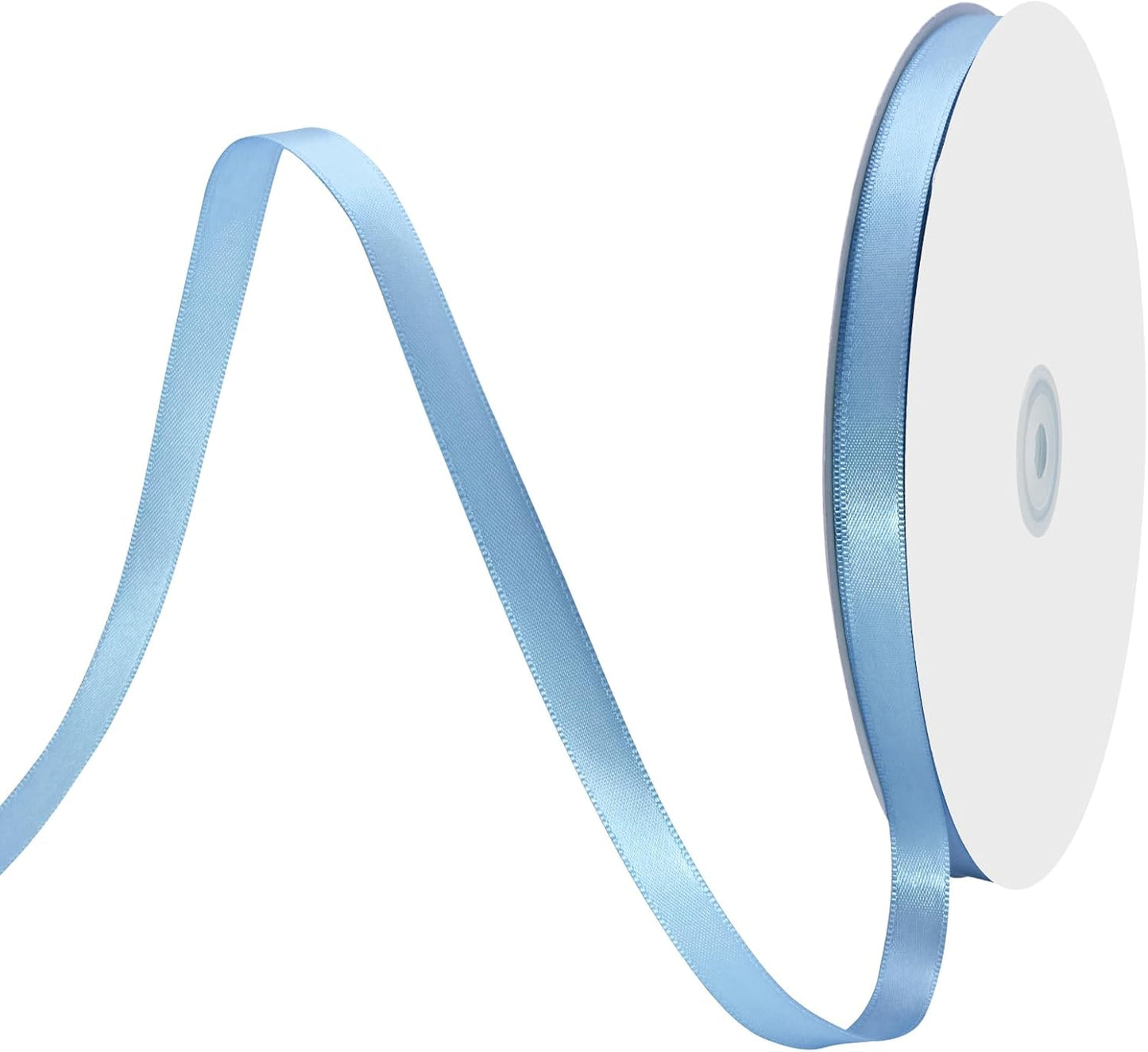 3/8" X 100 Yards Dusty Blue Satin Thin Ribbon Solid Color Double Faced Ribbons Perfect for Crafts Wedding Decor Bow Making Arts Sewing and More