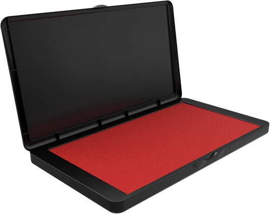 Large Stamp Pad, 6.1 x 3.4 Inch Red Ink Pad Premium Quality Felt Pad Rubber Stamp Ink Pad for Office, Home