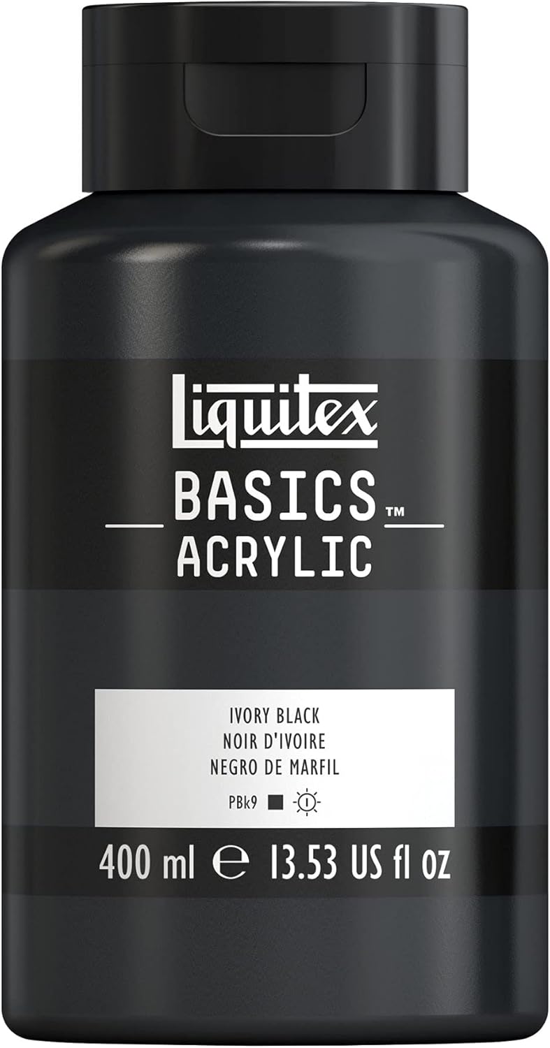 Liquitex BASICS Acrylic Paint, 400ml (13.5-oz) Bottle, Ivory Black