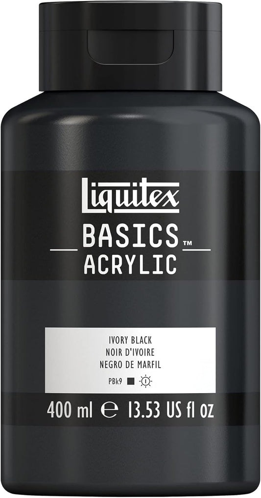 Liquitex BASICS Acrylic Paint, 400ml (13.5-oz) Bottle, Ivory Black