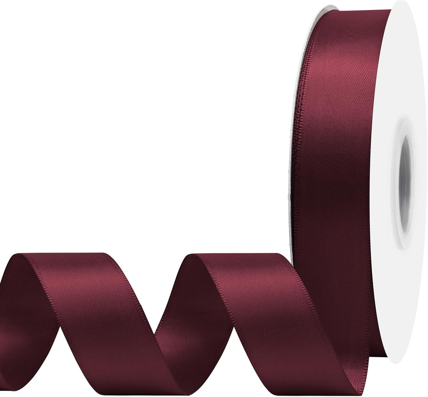 Wine Red Satin Ribbon 1" X 50 Yards Solid Color Double Faced Ribbons Perfect for Crafts Wedding Decor Bow Making Arts Sewing and More