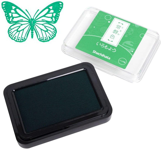 IROMOYO Stamp PAD, Traditional Japanese Ink Colour, Oil-Based Ink pad - Green