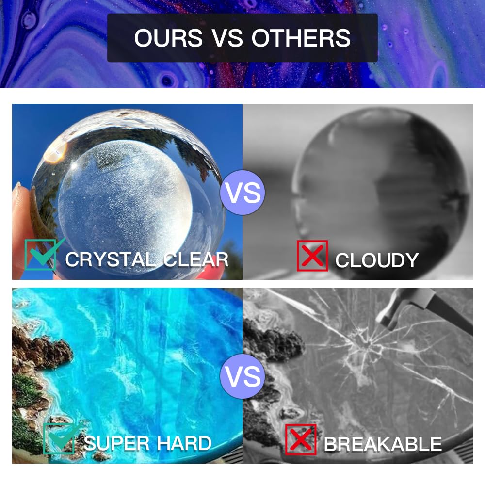 GRLELOU Epoxy Resin Kit 1 Gallon, Crystal Clear Epoxy Resin Easy Mix 1:1, Not Yellowing, Bubble Free, High Gloss, Self Leveling Coating & Casting for Jewelry Making, DIY Craft Wood Molds (0.5 gal×2)