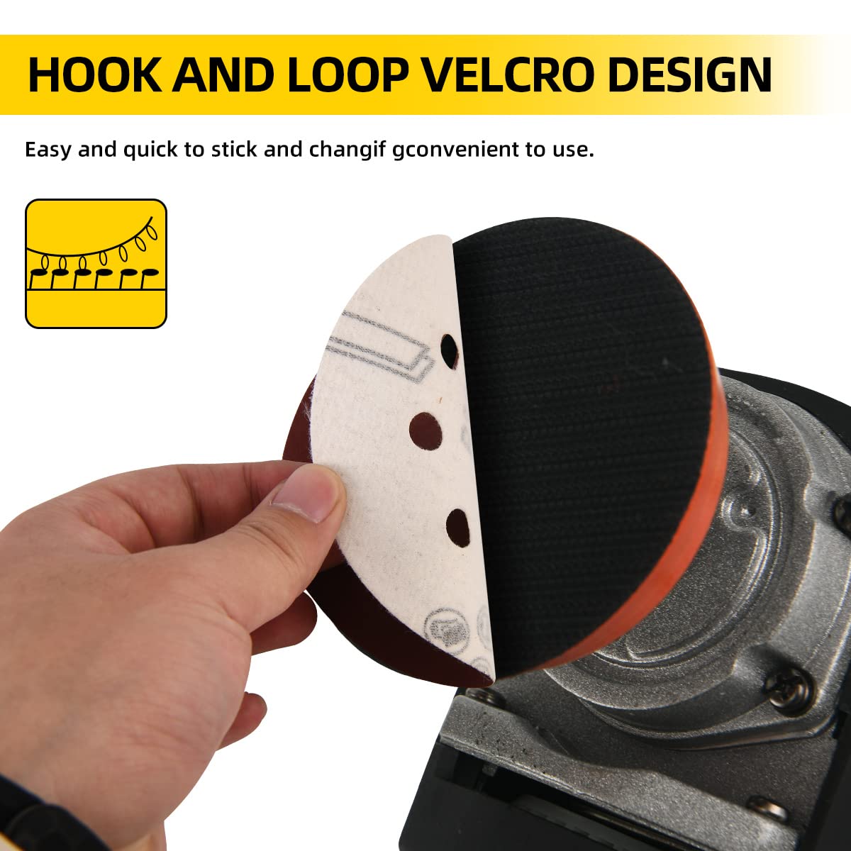 200-piece Sanding Discs Set - 5-Inch 8-Hole Sandpaper 10 Grades Include 60, 80, 100, 120, 150,180, 240, 320, 400, 600 Grits for Random Orbital Sander
