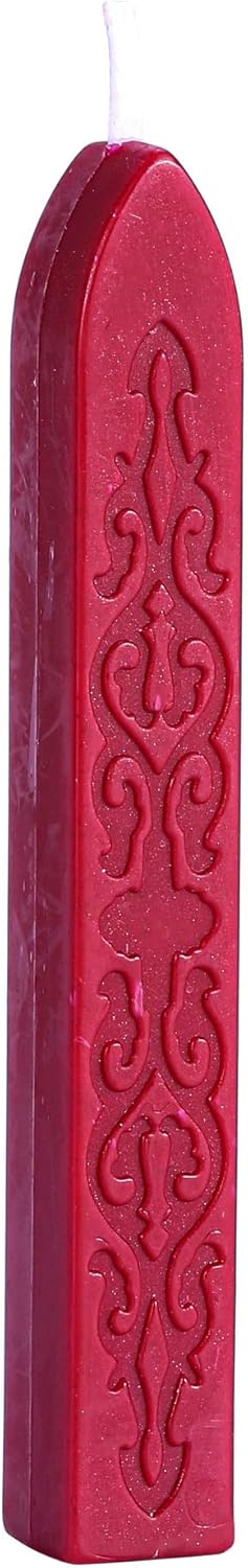 Yoption 5 Pcs Sealing Wax Sticks with Wicks for Wax Seal Stamps, Christmas Cards, Wedding Invitations, Wine Packaging, Gift Wrap, Envelopes (Wine Red)
