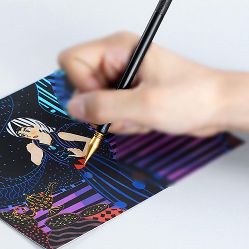 EXCEART 5 Pcs Sleek Shape Scratch Painting Pens Scraping Pen Paint for Kids Tools for Kids Paper Art Tool Kids Tools Scratch Pen Stylus Pens Multifunction Scraper Set