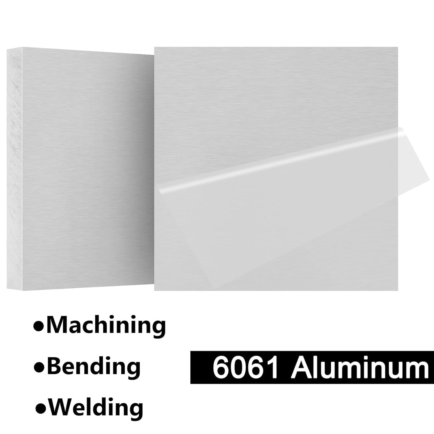 2Pack 6061 T651 Aluminum Sheet Metal 4 x 4 x 1/2Inch (12.7MM) Flat Plain Thickened Aluminum Plate Covered with Protective Film, Heat Treatable Rectangle 0.50" Thick Aluminum Metal Plate for Industrial