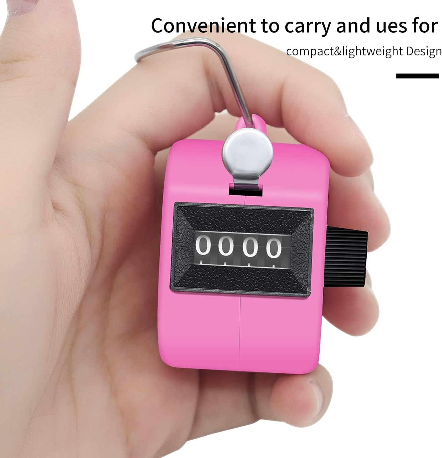 12 Pcs Hand Tally Counter 4-Digit Lap Counter Clicker, Manual Mechanical Handheld Pitch Click Counter with Finger Ring for School Golf & Knitting Row Croche